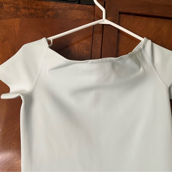 Helmet Lang size small fitted dress baby blue off the shoulder - Picture 2 of 2